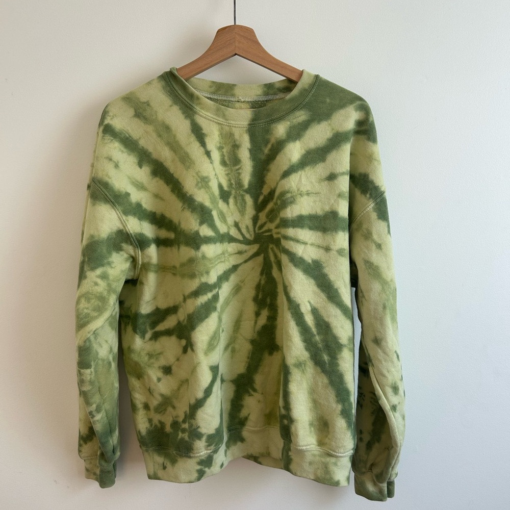 Gildan Olive & Lime Tie-Dye Crewneck Sweatshirt